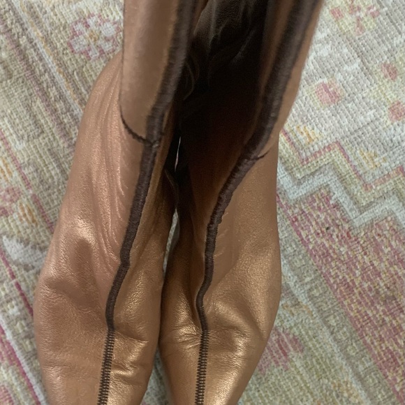 CLAUDIA CIUTI Metallic Bronze Leather High Heel Boots, made in Italy - Picture 2 of 6